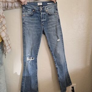Citizens of Humanity Distressed Blue Bootcut Denim Jeans Women's